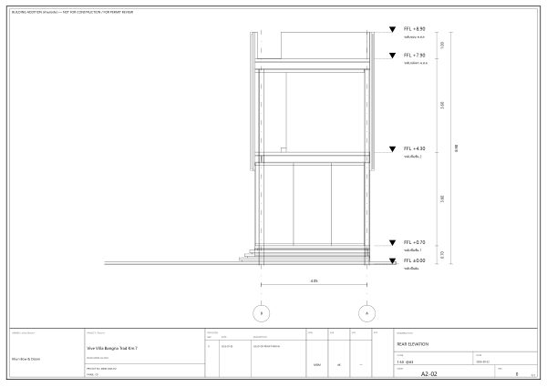 Sheet A2-02 — Rear Elevation