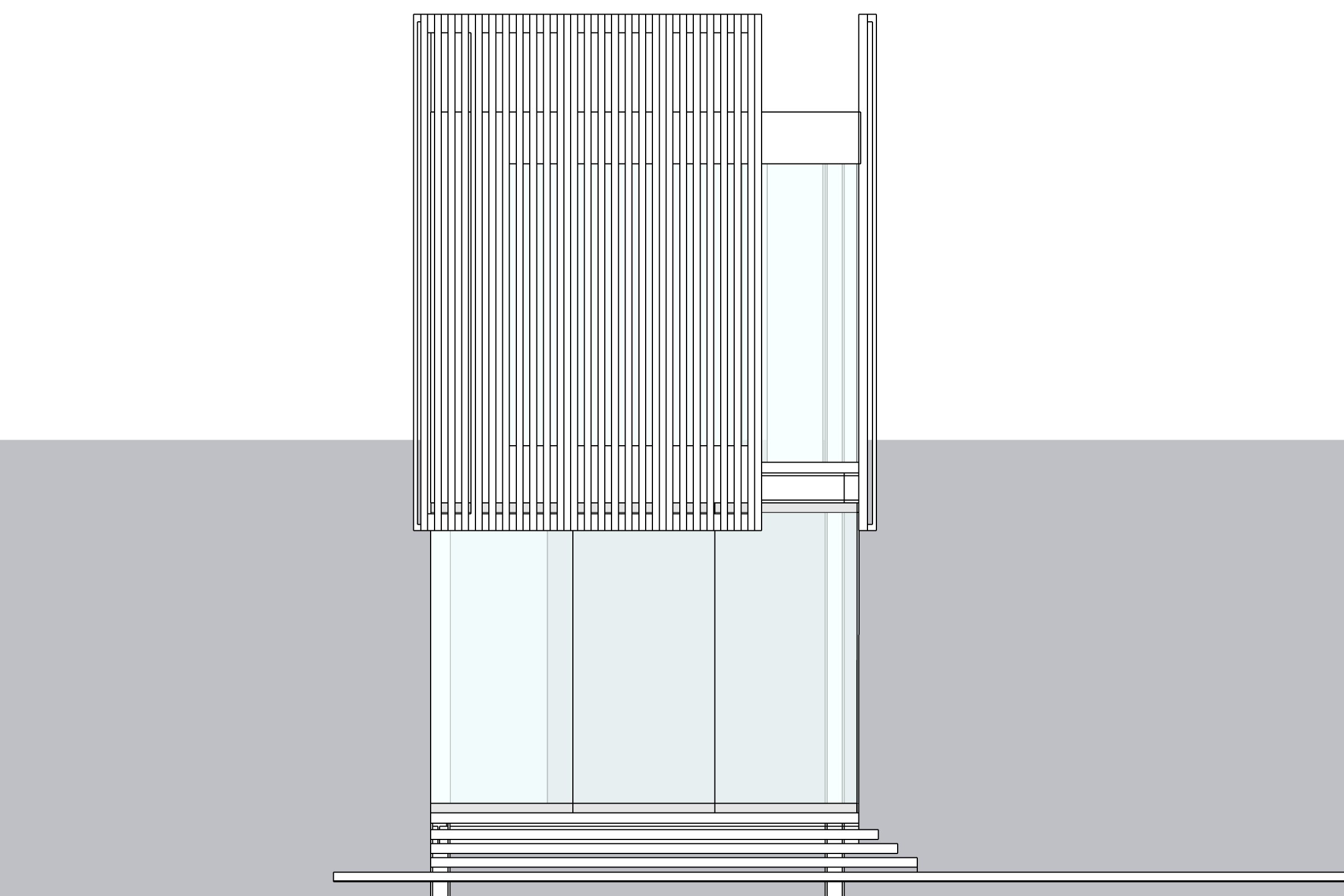 SketchUp front elevation scene of the building